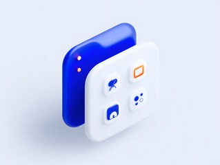 Blue Icons for Modern Application Design: Creative Software, User Experience & Minimalist Style in Digital Interface Development with Futuristic Visuals and Interactive Symbols