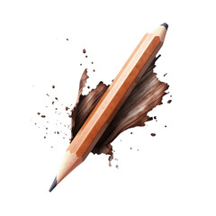 Pencil isolated on transparent background.