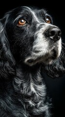 Soulful Gaze of a Majestic Black Dog: Capturing Emotional Canine Beauty and Loyal Friendship in Vibrant Eyes with Detailed Fur Patterns