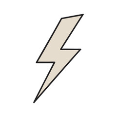 Minimalist line drawing vector illustration of a stylized lightning bolt icon scalable graphic
