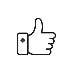 Minimalist line art thumbs up icon vector scalable graphic for approval and success