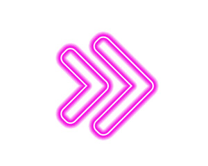 Neon pink multiple arrow design pointing forward in glowing style. Bright futuristic direction symbol for progress, navigation, and fast movement. Perfect for digital, tech, and modern visuals.