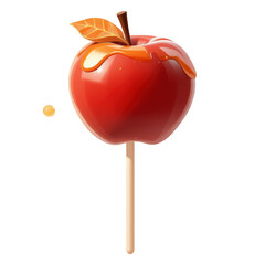 3d halloween themed caramel apple creation festive dessert display autumn vibes digital art environment