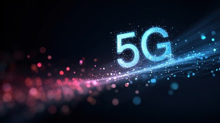 5G or 6G dot line mobile technology. Wireless data network and connection technology concept. high-speed, futuristic background. vector design.