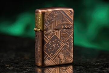 Copper Lighter With Geometric Design