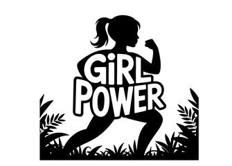 Bright hand-drawn lettering stickers with motivational words and phrases on black silhouettes