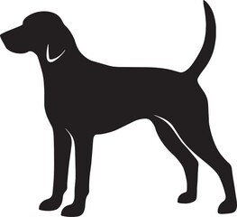 Silhouette of a pointer dog breed standing alert ready for action pet animal companion