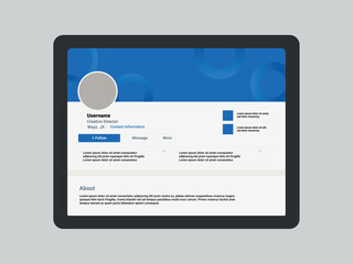 Linkedin flat design mockup, profile mockup presentation template