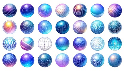 Fototapeta premium Abstract illustration of a variety of vibrant and colorful stylized spheres