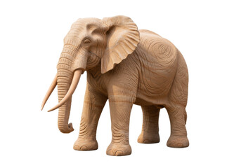 Obraz premium Detailed elephant sculpture isolated on transparent background, animal art for decoration and design projects