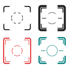 Collection of camera focus and target symbols in various colors