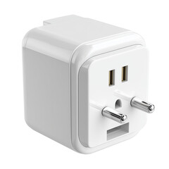  USB wall charger with surge protection and foldable isolated on transparent White background png