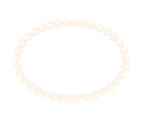 Oval shape frame painting isolated on transparent background. Perl frame. Silver beads frame for decoration. Chain vector illustration