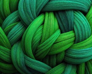 Abstract Intertwined Green And Teal Pixelated Knots