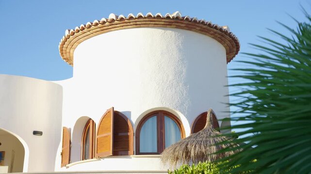 Private Home Holiday Accommodation In Calpe Resort Town In Alicante, Spain. Close-up Shot