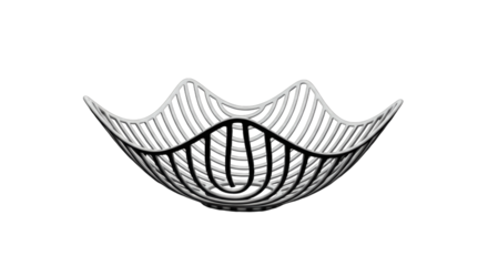 Modern wire fruit bowl isolated on transparent background
