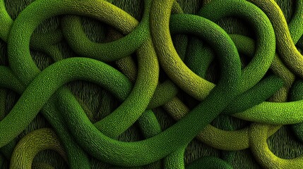 Abstract Geometric Pattern With Green And Yellow Circles