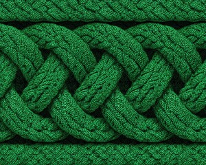 Intricate Green Cable Knit Pattern