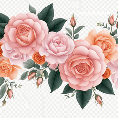 Elegant rose bouquet border