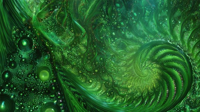 Abstract Green Galaxy Texture Design