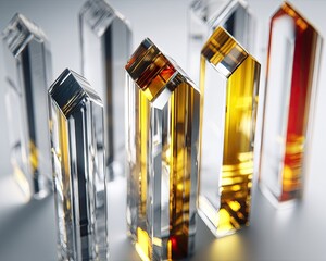 Abstract Geometric Glass Blocks Arrangement