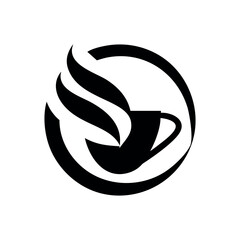 Abstract coffee cup logo retro cafe minimalist drink symbol Vector illustration