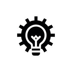 Abstract gear and bulb logo tech innovation creativity Vector illustration