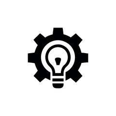Abstract gear and bulb logo technology and creative ideas Vector illustration