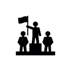 Abstract leader with a flag logo growth success teamwork Vector illustration