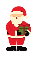 santa claus with gift box