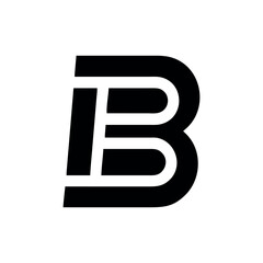 Abstract letter B monogram logo bold creative brand Vector illustration