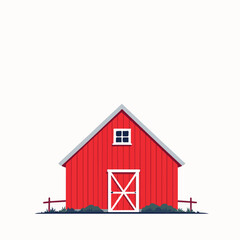 red barn isolated on white