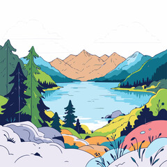 beautiful landscape with mountains