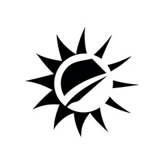 Abstract sun logo clean eco friendly solar concept Vector illustration