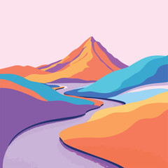 vector illustration of mountain landscape