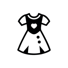Adorable frock with round collar and charming design Vector illustration