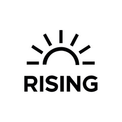 Rising sun logo simple modern aesthetic energy design Vector illustration