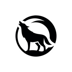 Sleek wolf logo minimalist modern animal branding Vector illustration