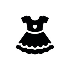 Baby party dress with frilly lace and stylish design Vector illustration