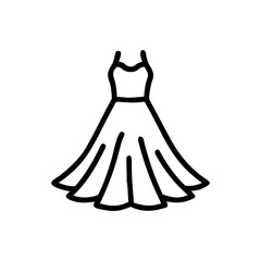 Bohemian maxi dress with wide flowing skirt relaxed chic Vector illustration