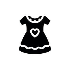 Charming kids frock with heart decorations and lace Vector illustration