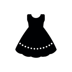 Childrens party frock with scalloped detail lovely Vector illustration