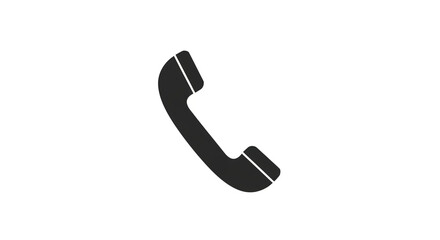 Simple black telephone receiver icon isolated on white background, a symbol of communication, connection, and accessibility in modern technology