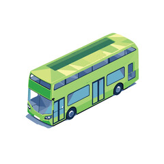 green bus isolated on white