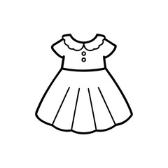 Elegant toddler dress with layered floral lace charming outfit Vector illustration