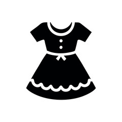 Fancy kids frock with ornamental embroidery classic outfit Vector illustration