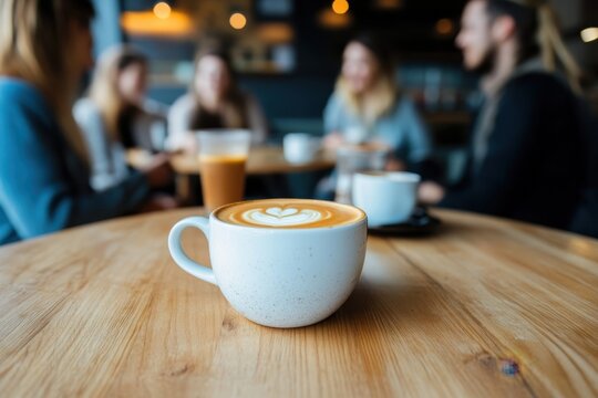 Friends enjoying coffee together in a cozy cafe setting