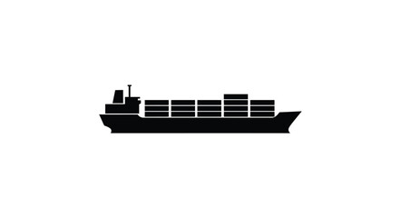 Modern cargo ship silhouette delivering goods across ocean waters for global trade and logistics industry © AL-AMIN