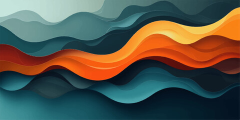 Abstract colorful wave background: vector illustration of a flowing, curved line pattern with a rainbow color texture for modern banner design