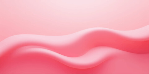Soft pink satin fabric waves with a smooth, flowing curve texture create an elegant abstract background design
